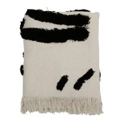 SEMA DESIGN Plaid Tufte Noir Et Blanc 170X130cm