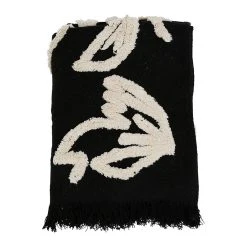 SEMA DESIGN Plaid Tufte Solor Noir Et Blanc 170X130cm