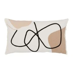 SEMA DESIGN Housse De Coussin Brodée Terre Boheme Beige 50x30cm Coton