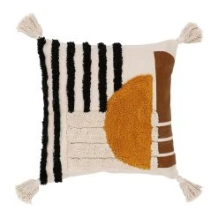 SEMA DESIGN Housse De Coussin Courba Terracotta Et Noir 45x45cm En Coton