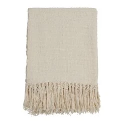 SEMA DESIGN Plaid Courba Blanc 170x130cm En Coton Et Acrylique