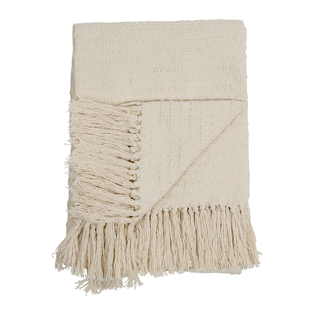 SEMA DESIGN Plaid Courba Blanc 170x130cm En Coton Et Acrylique 4 SEMA DESIGN Plaid Courba Blanc 170x130cm En Coton Et Acrylique – Image 2