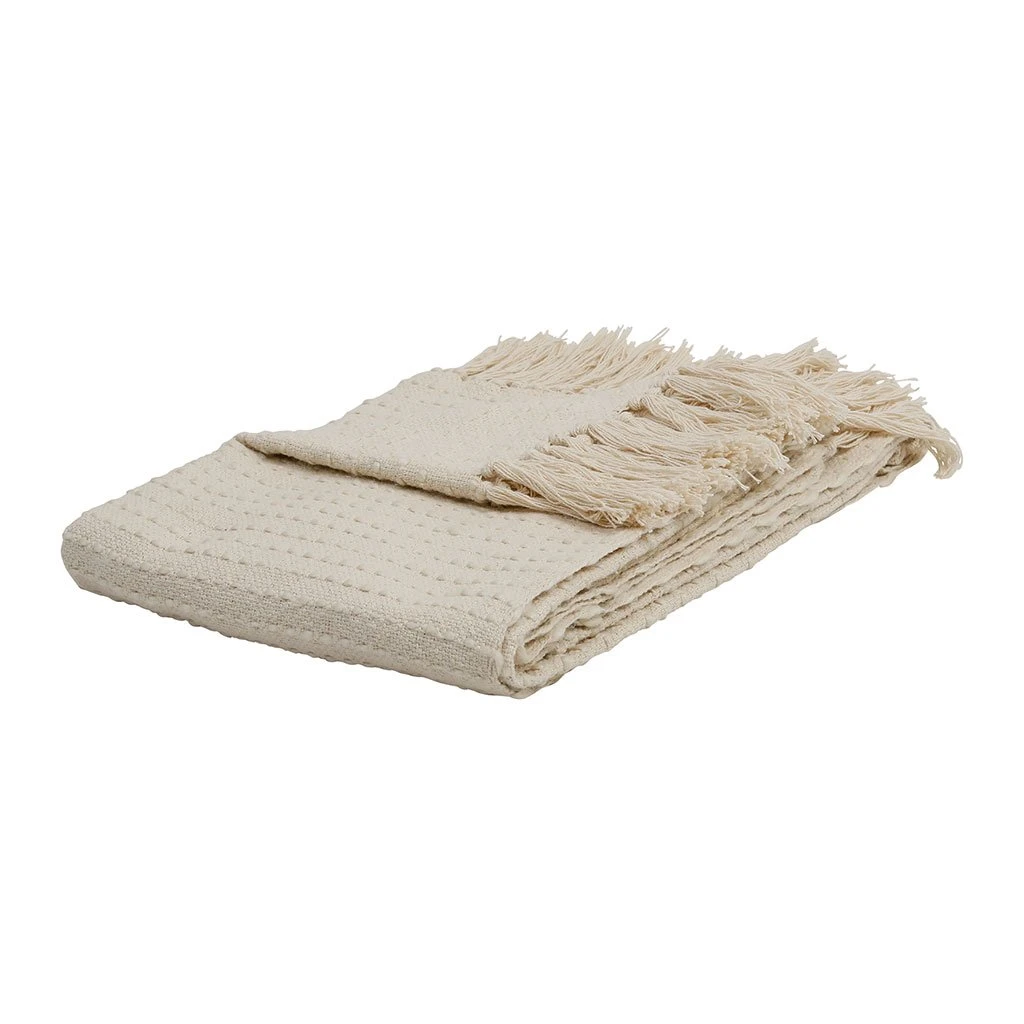 SEMA DESIGN Plaid Courba Blanc 170x130cm En Coton Et Acrylique 6 SEMA DESIGN Plaid Courba Blanc 170x130cm En Coton Et Acrylique – Image 4