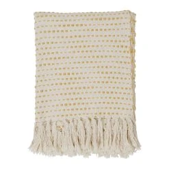 SEMA DESIGN Plaid Courba Jaune 170x130cm En Coton Et Acrylique