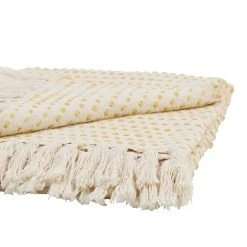 SEMA DESIGN Plaid Courba Jaune 170x130cm En Coton Et Acrylique -HARMONY Shop 75757 DET02 WEB