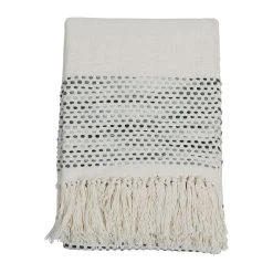 SEMA DESIGN Plaid Courba Gris 170x130cm En Coton Et Acrylique