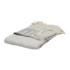 SEMA DESIGN Plaid Courba Gris 170x130cm En Coton Et Acrylique -HARMONY Shop 75758 DET04 WEB