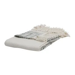 SEMA DESIGN Plaid Courba Gris 170x130cm En Coton Et Acrylique -HARMONY Shop 75758 DET05 WEB