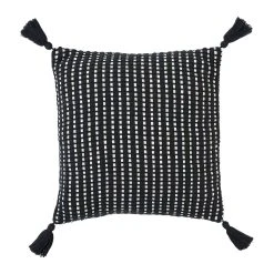 SEMA DESIGN Housse De Coussin Courba Noir 45x45cm Coton