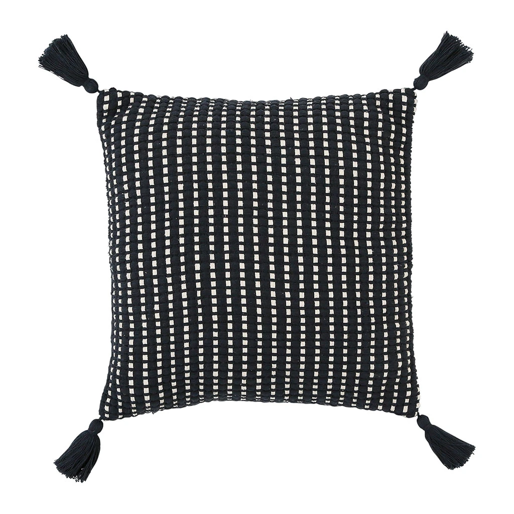 SEMA DESIGN Housse De Coussin Courba Noir 45x45cm Coton 3 SEMA DESIGN Housse De Coussin Courba Noir 45x45cm Coton