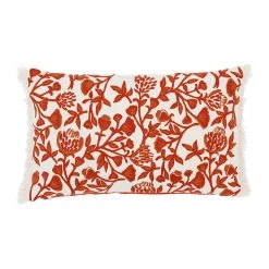 SEMA DESIGN Housse De Coussin Eterra Creme+terracotta 50x30cm Coton