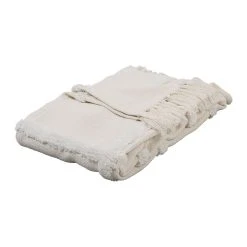 SEMA DESIGN Plaid Courba Creme 170x130cm Coton -HARMONY Shop 75872 DET03 WEB