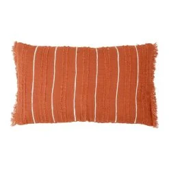 SEMA DESIGN Housse De Coussin Earth Notes Terracotta 50x30cm Gaze De Coton