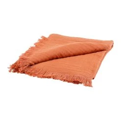 SEMA DESIGN Plaid Earth Notes Terracotta 170x130cm Gaze De Coton -HARMONY Shop 76083 DET02 WEB