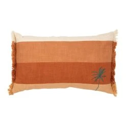 SEMA DESIGN Housse De Coussin Brodée Sweet Leaves Terra 50x30cm Coton