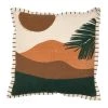 SEMA DESIGN Housse De Coussin Sunset Terracotta Et Vert 45x45cm - Sweet Leaves -HARMONY Shop 76771 DEB WEB