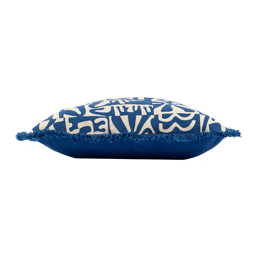 SEMA DESIGN Housse De Coussin Imprimé Arty Bleu Et Blanc 45x45cm - Funny 4 SEMA DESIGN Housse De Coussin Imprimé Arty Bleu Et Blanc 45x45cm - Funny – Image 2