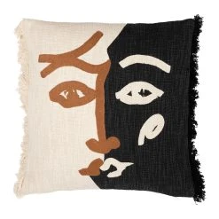 SEMA DESIGN Housse De Coussin Brodee écru Et Noir 45x45cm - Madeira