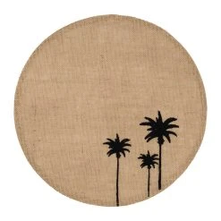 SEMA DESIGN Set De Table Rond En Jute Naturel Et Noir - Palmea