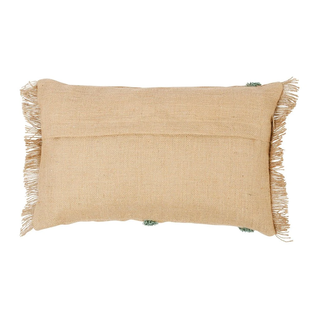 SEMA DESIGN Housse De Coussin Rectangulaire Palmea En Jute Naturel Et Vert 50x30cm 4 SEMA DESIGN Housse De Coussin Rectangulaire Palmea En Jute Naturel Et Vert 50x30cm – Image 2