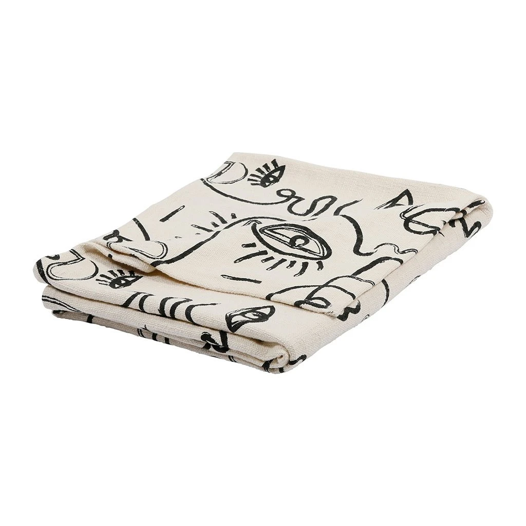 SEMA DESIGN Plaid Visage écru Et Noir En Coton - Terre Brulée 6 SEMA DESIGN Plaid Visage écru Et Noir En Coton - Terre Brulée – Image 4