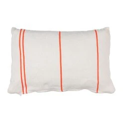 SEMA DESIGN Housse De Coussin Rayé Blanc Et Orange 50x30cm -belle Vie