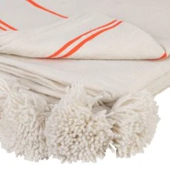 SEMA DESIGN Plaid Rayé Blanc Et Orange 170x130cm - Belle Vie 8 SEMA DESIGN Plaid Rayé Blanc Et Orange 170x130cm - Belle Vie -HARMONY Shop 77153 DET02 WEB