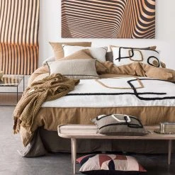 HARMONY HAOMY Coussin Tikri Ivoire 40x60cm 1 Face Coton/1 Face Lin -HARMONY Shop 78b72 ah20 arty tikri mansa dili tempo