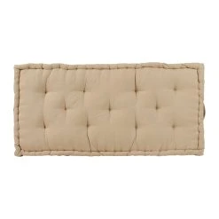 Comptoir De Famille Matelas Capitonné Chambray Beige En Coton